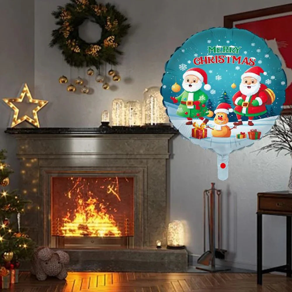 DAC12 50Pcs 18-inch Christmas Aluminum Film Inflatable Balloon Xmas Party Decoration Balloon - Gift and Santa Claus - 2