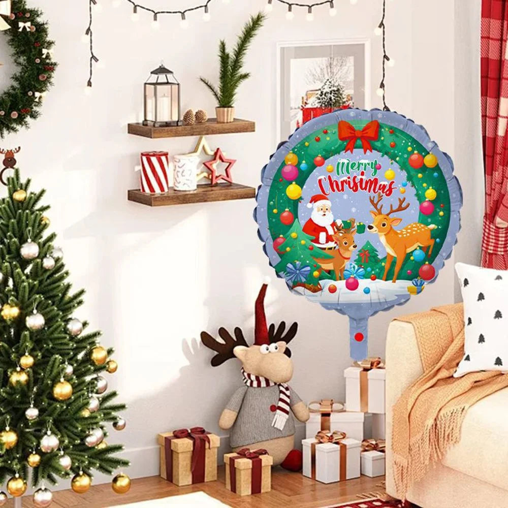 DAC12 50Pcs 18-inch Christmas Aluminum Film Inflatable Balloon Xmas Party Decoration Balloon - Gift and Santa Claus - 3