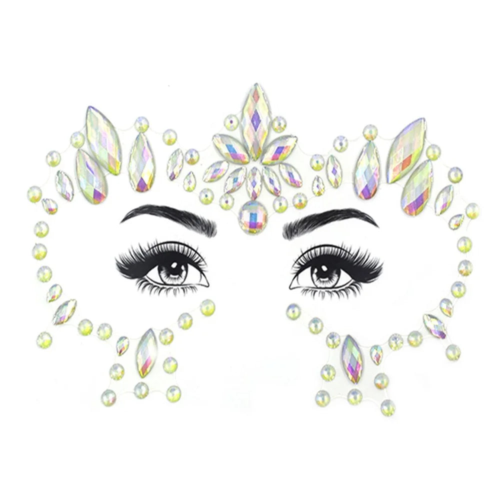 Halloween Face Eyebrow Luminous Sticker Glowing Face Tattoo Sticker for Masquerade Party - Y0014 - 2