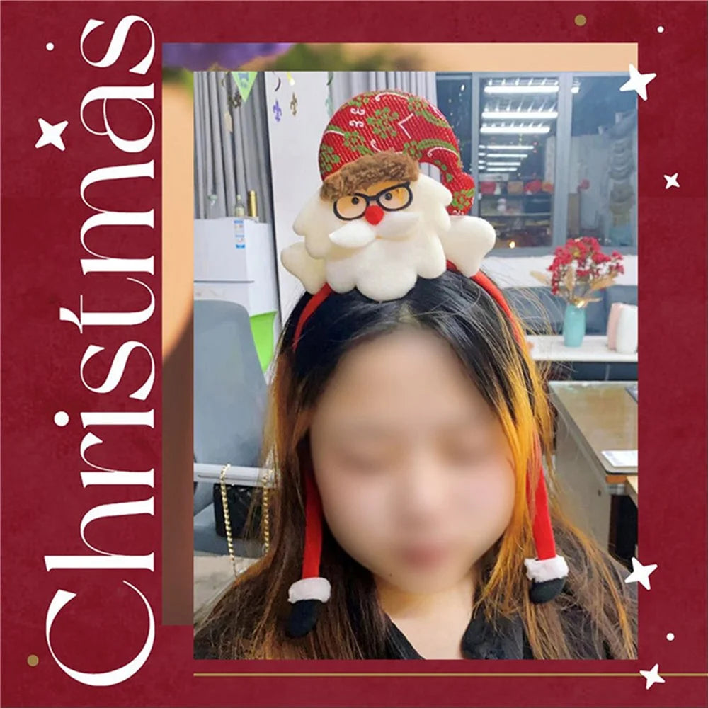 CH-TK48 12Pcs Lovely Christmas Style Hair Hoop Non-woven Fabric Head Hoop Kids Adult Xmas Headwear - Santa Claus - 2