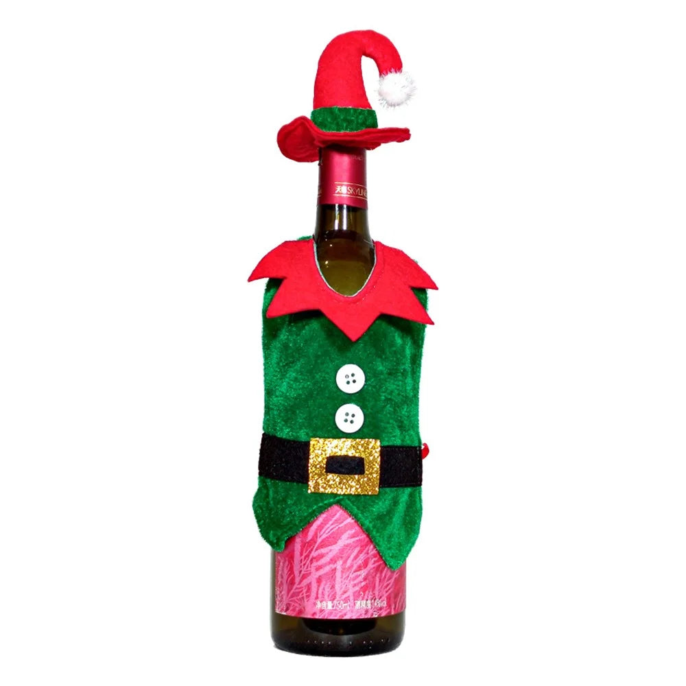 Christmas Wine Bottle Cover Xmas Gift Ornament Hat Party Decoration - Boy - 1