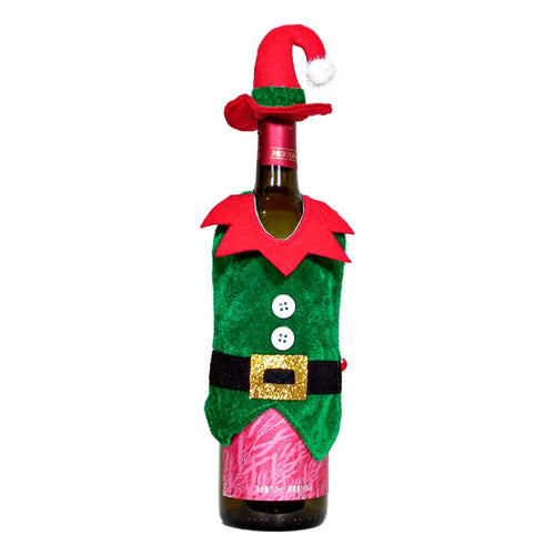 Christmas Wine Bottle Cover Xmas Gift Ornament Hat Party Decoration - Boy - 1
