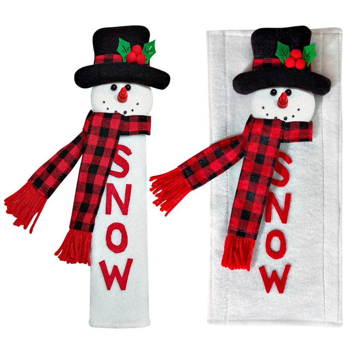 3Pcs / Set Cute Santa Snowman Soft Plush Christmas Gift Refrigerator Door Handle Covers - 2