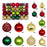 100Pcs / Set 3-6cm Christmas Balls Xmas Tree Hanging Ornament Party Decoration - Gold+Red+Blackish Green - 1