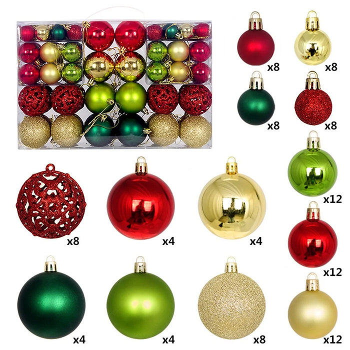 100Pcs / Set 3-6cm Christmas Balls Xmas Tree Hanging Ornament Party Decoration - Gold+Red+Blackish Green - 1