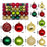 100Pcs / Set 3-6cm Christmas Balls Xmas Tree Hanging Ornament Party Decoration - Gold+Red+Blackish Green - 5