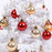 16Pcs / Set Christmas Balls 8cm ABS Ornaments Party Decoration Gifts Shatterproof Festival Hanging Pendants - Red - 2