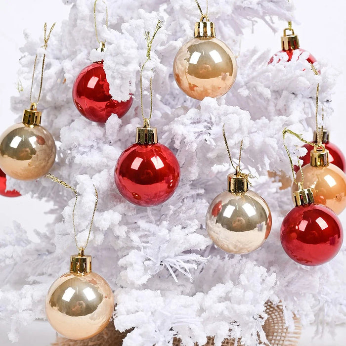 16Pcs / Set Christmas Balls 8cm ABS Ornaments Party Decoration Gifts Shatterproof Festival Hanging Pendants - Red - 2