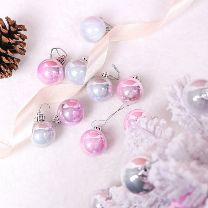 16Pcs / Set Christmas Balls 8cm ABS Ornaments Party Decoration Gifts Shatterproof Festival Hanging Pendants - Red - 3