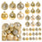 36Pcs 4 / 6 / 8cm Mixed Size Plastic Christmas Ball Ornaments Xmas Party Hanging Decoration Gift - Gold - 2