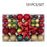 101Pcs / Set 3-6cm Plastic Balls Star Christmas Tree Ornament Xmas Party Hanging Decoration - Gold+Red+Blackish Green - 1