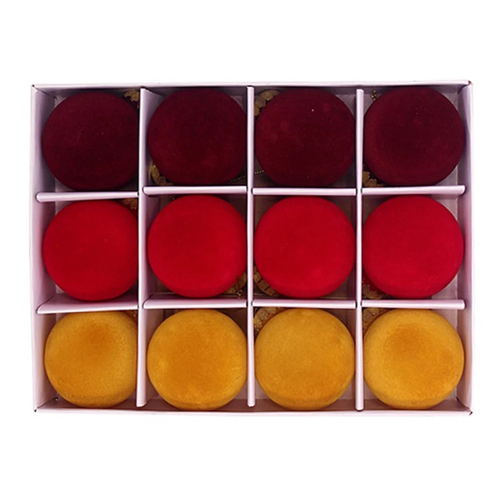 12Pcs / Set Flocking+PET Christmas Tree Ball Ornament Xmas Decorative Hanging Decoration - Style A - 1
