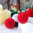 9Pcs / Set 8cm PET Flocking Christmas Balls Ornament Xmas Tree Hanging Decoration - Red+Green+White - 4
