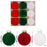 9Pcs / Set 8cm PET Flocking Christmas Balls Ornament Xmas Tree Hanging Decoration - Red+Green+White - 5