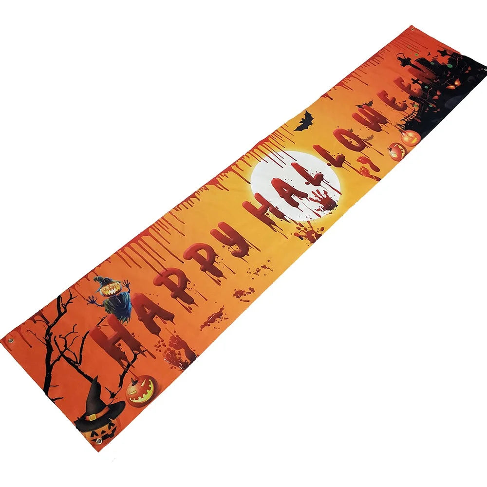 250x48cm Happy Halloween Banner Hanging Sign 100D Polyester Xmas Party Decoration Gift - WSHF-002 - 5