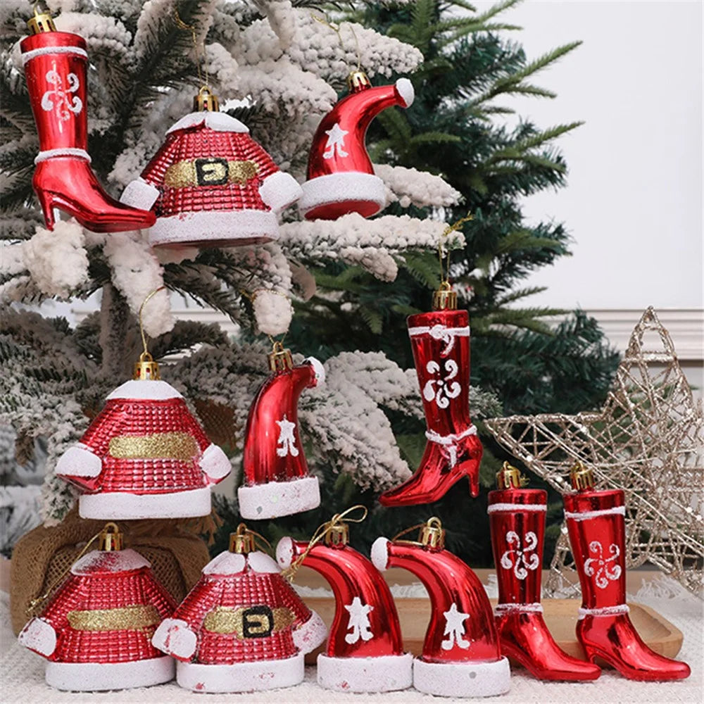 4Pcs Lovely Christmas Hanging Decoration Christmas Tree Plastic Hanging Ornament - Clothes - 2