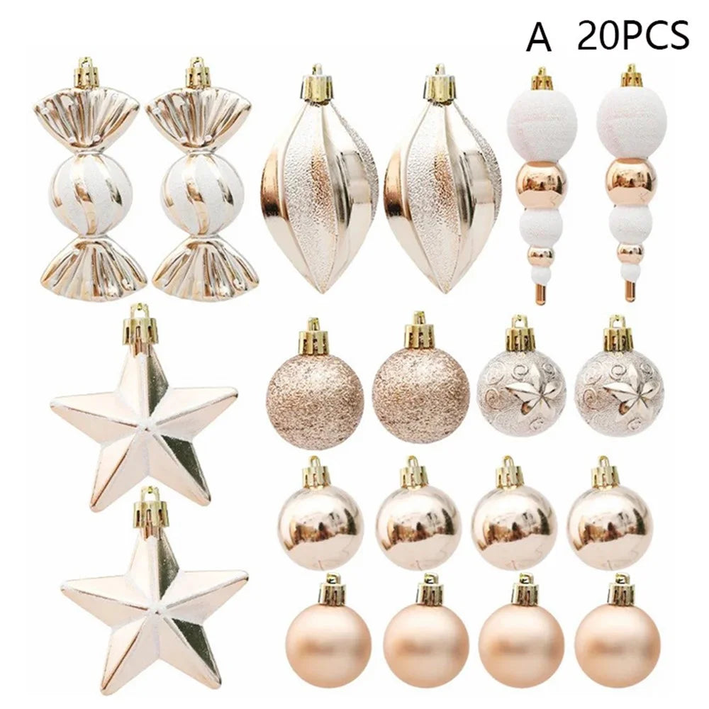 20Pcs / Set Christmas Tree Decoration Xmas Festival Plastic Hanging Ornament - Style A - 1