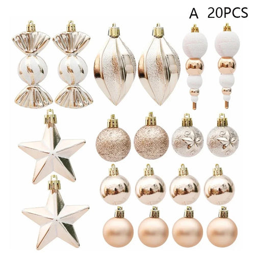 20Pcs / Set Christmas Tree Decoration Xmas Festival Plastic Hanging Ornament - Style A - 1