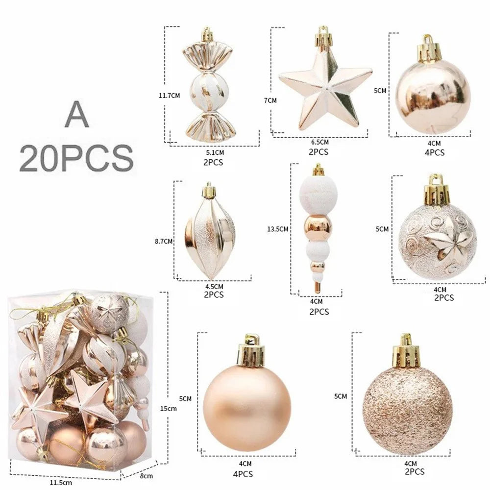 20Pcs / Set Christmas Tree Decoration Xmas Festival Plastic Hanging Ornament - Style A - 3
