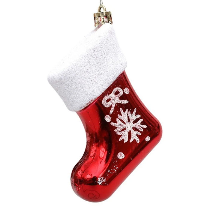 4Pcs / Set Christmas Tree Decoration Gift Candy Boot Candy Cane Xmas Hanging Ornament - 6