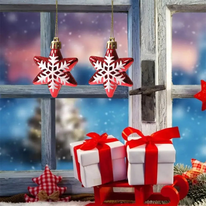 Christmas Tree Polygonal Star Decoration Star Shape Xmas Hanging Ornament - 5-pointed Star / 5Pcs - 3