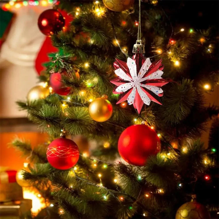 Christmas Tree Polygonal Star Decoration Star Shape Xmas Hanging Ornament - 5-pointed Star / 5Pcs - 5