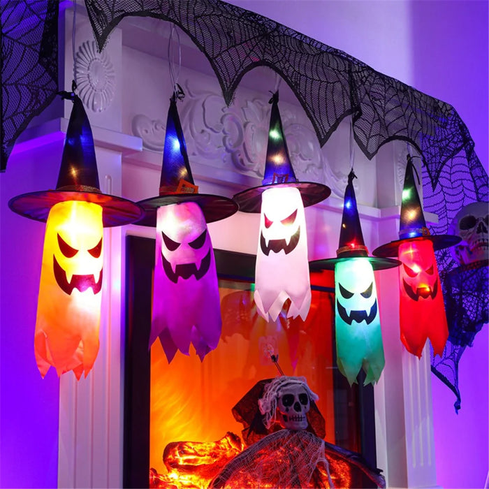 Halloween Hanging Witch Hat Glowing Ghost Light Decoration Party Props Gift - 2