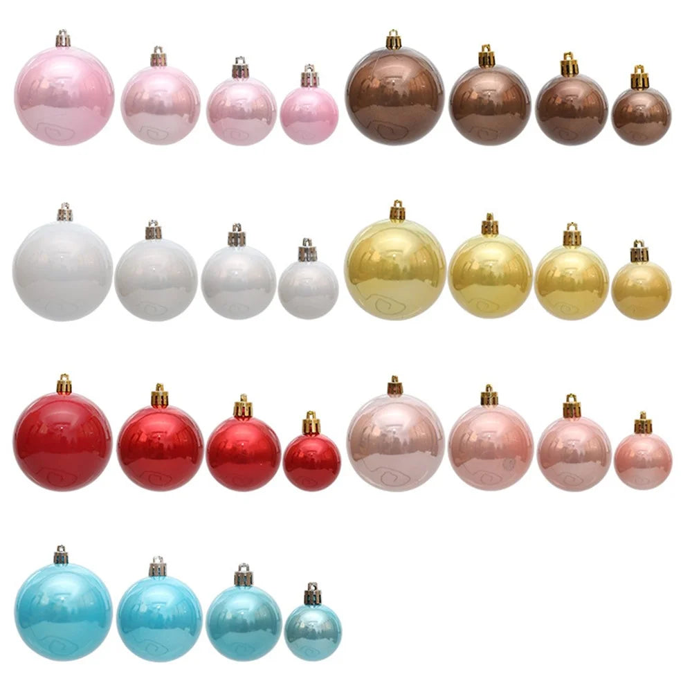 36Pcs / Set 4 Sizes Pearlescent Ball Christmas Tree Decoration Xmas Festival Hanging Ornament - Red - 5