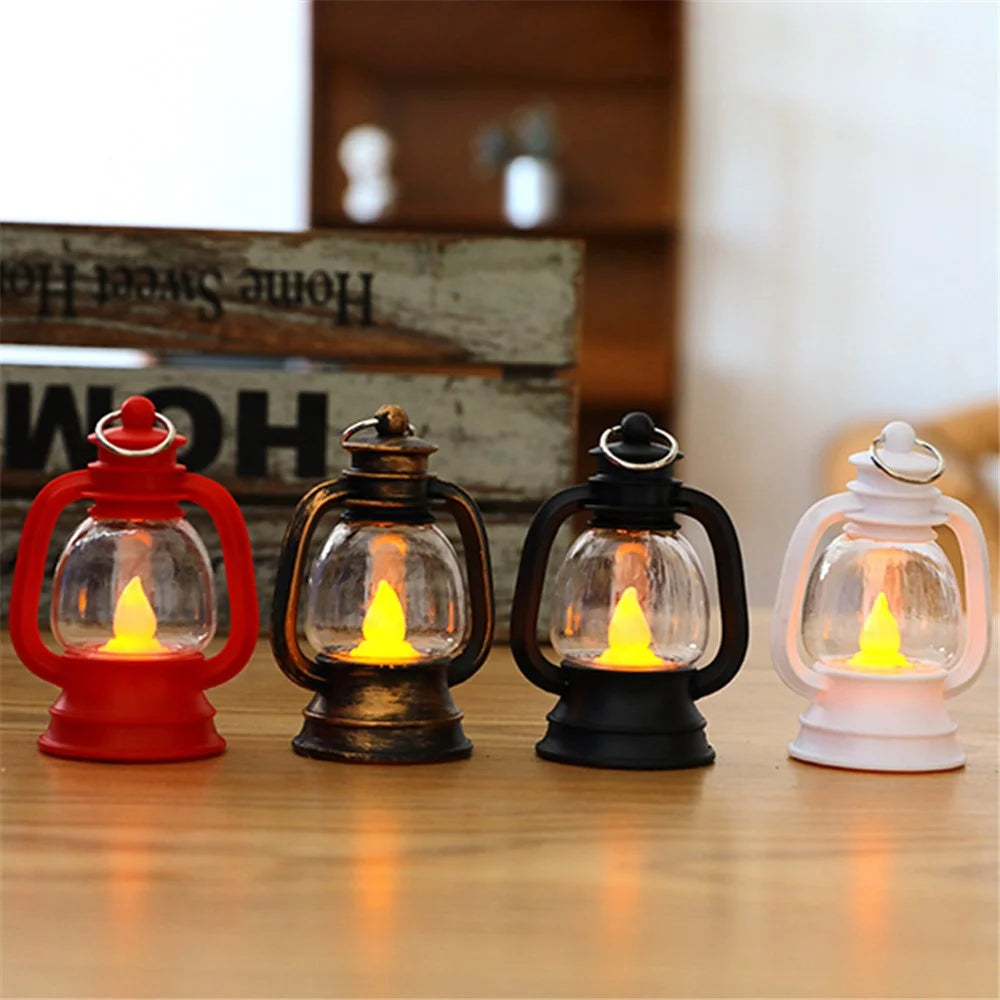 Simulation Candle LED Small Kerosene Lamp Christmas Lantern Night Light - Bronze - 5