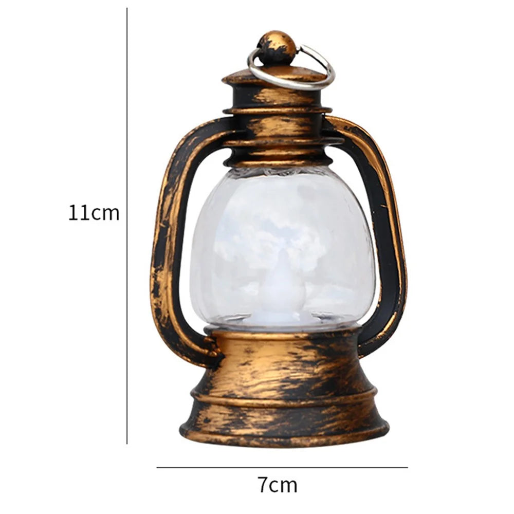 Simulation Candle LED Small Kerosene Lamp Christmas Lantern Night Light - Bronze - 7