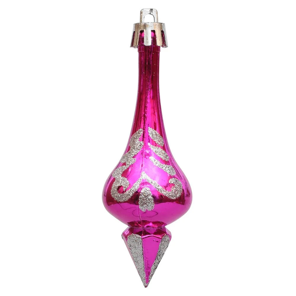 6Pcs Conical Gourd Christmas Tree Decor Pointed Water Drop Festival Christmas Hanging Ornament - 5