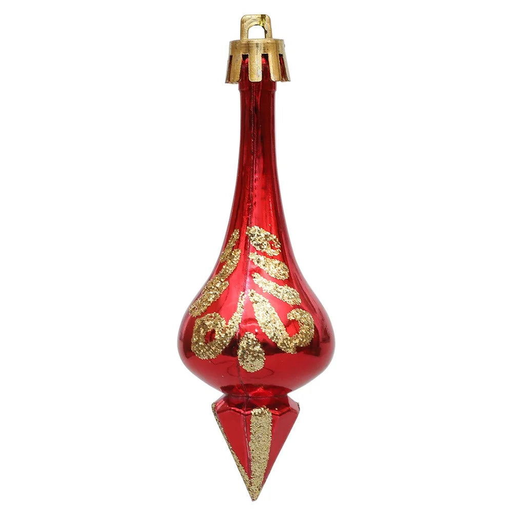 6Pcs Conical Gourd Christmas Tree Decor Pointed Water Drop Festival Christmas Hanging Ornament - 7