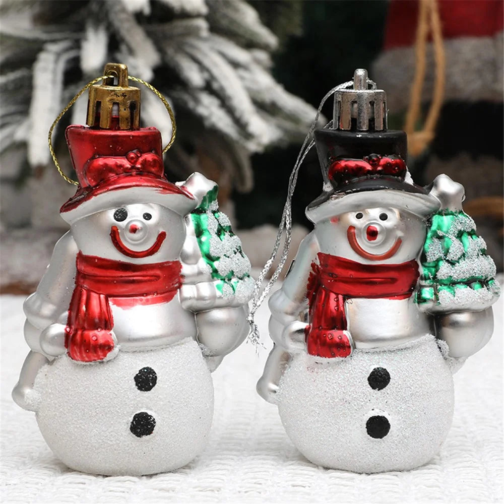 4Pcs Cute Snowman Christmas Tree Hanging Decoration Festival Home Ornament - Black Hat - 3