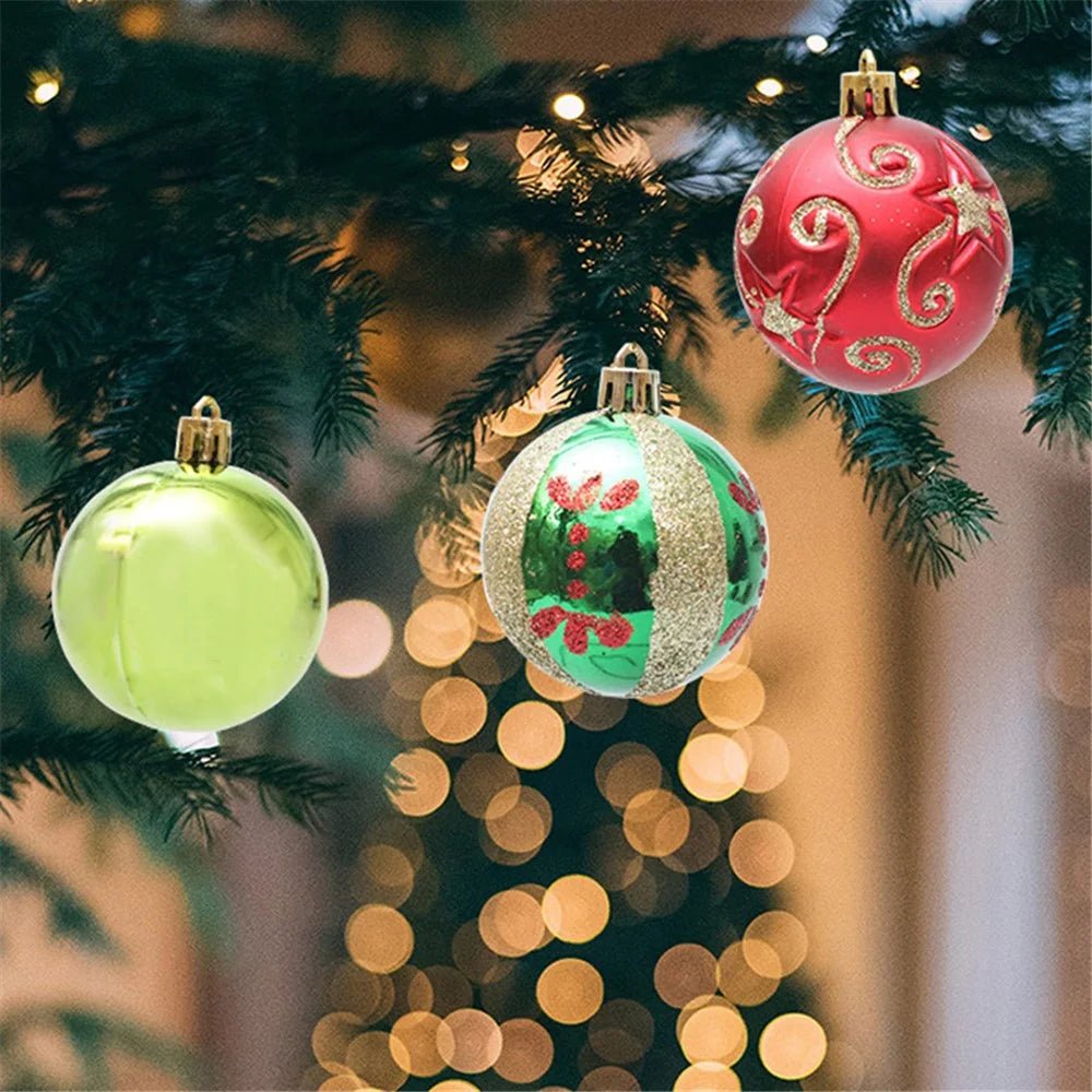 30Pcs 6cm Electroplated Plastic Ball Christmas Tree Decor Painted Round Ball Festival Hanging Ornament - 2