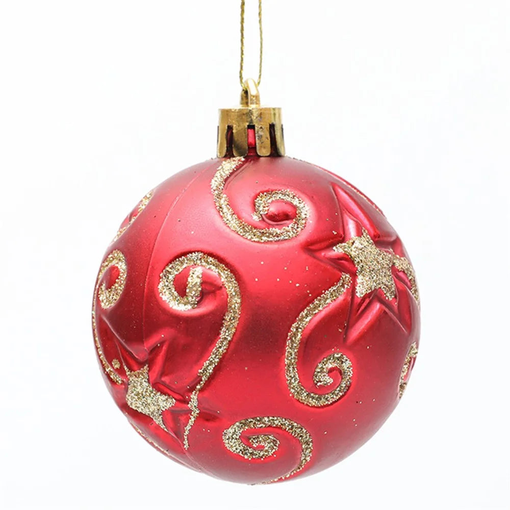 30Pcs 6cm Electroplated Plastic Ball Christmas Tree Decor Painted Round Ball Festival Hanging Ornament - 3