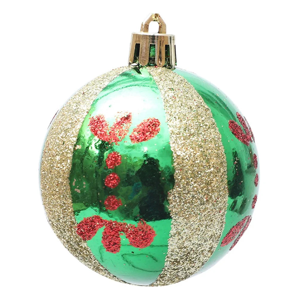 30Pcs 6cm Electroplated Plastic Ball Christmas Tree Decor Painted Round Ball Festival Hanging Ornament - 4
