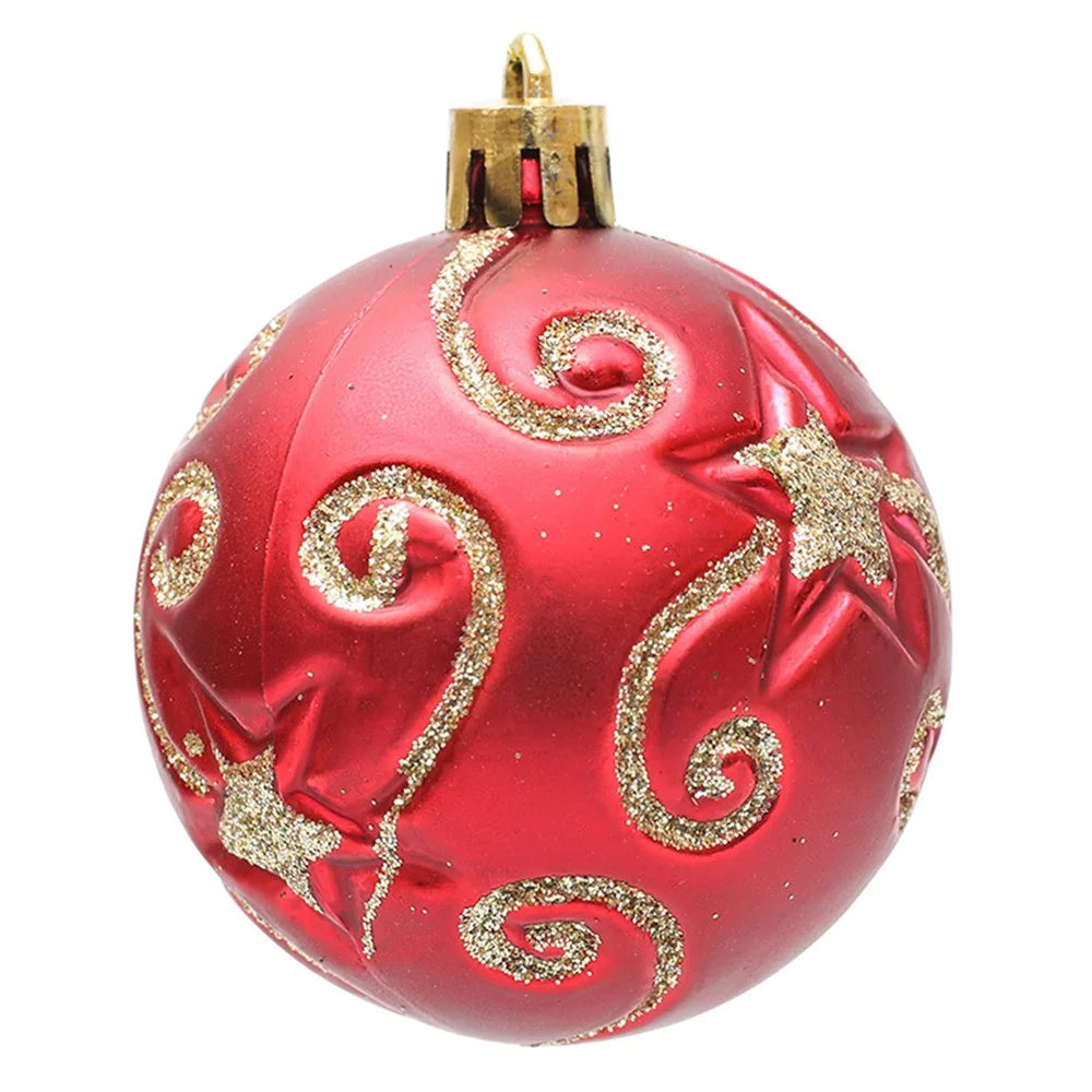 30Pcs 6cm Electroplated Plastic Ball Christmas Tree Decor Painted Round Ball Festival Hanging Ornament - 5