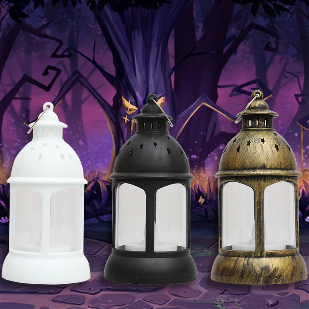 Retro Kerosene Lamp Design Simulation Candle LED Lantern Christmas Night Light Home Decor - Black - 3
