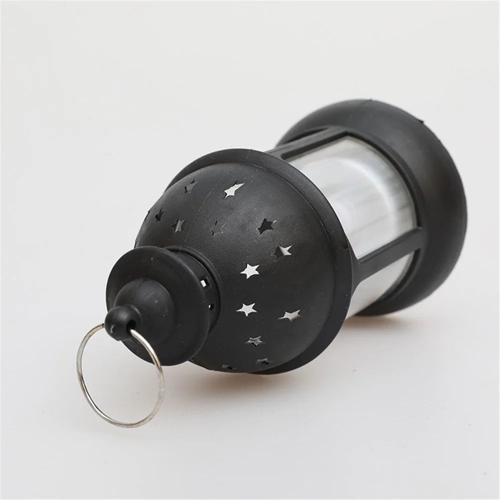 Retro Kerosene Lamp Design Simulation Candle LED Lantern Christmas Night Light Home Decor - Black - 4