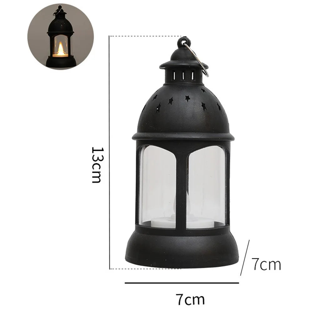 Retro Kerosene Lamp Design Simulation Candle LED Lantern Christmas Night Light Home Decor - Black - 5