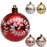 6Pcs 6cm Plastic Ball Christmas Tree Decor Willow Vine Pattern Painted Ball Festival Hanging Ornament - Red - 7