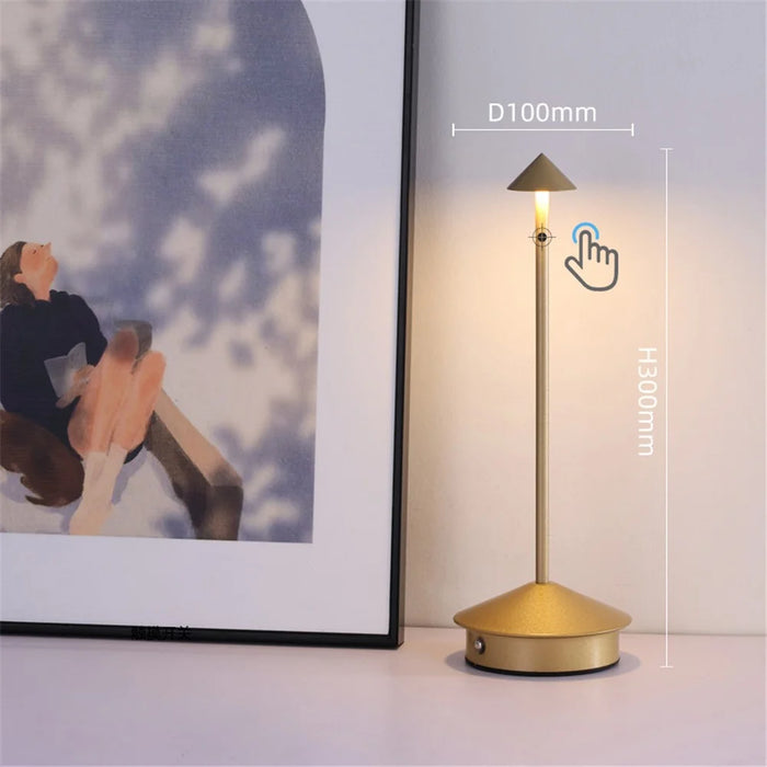 Rechargeable Decorative Table Lamp Iron + Aluminum Restaurant Bar Outdoor Home Atmosphere Night Light - Gold - 6