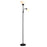 Modern LED Standing Lamp Bedroom Dual Head Floor Light with E27 Warm Light Bulbs - Black - 1