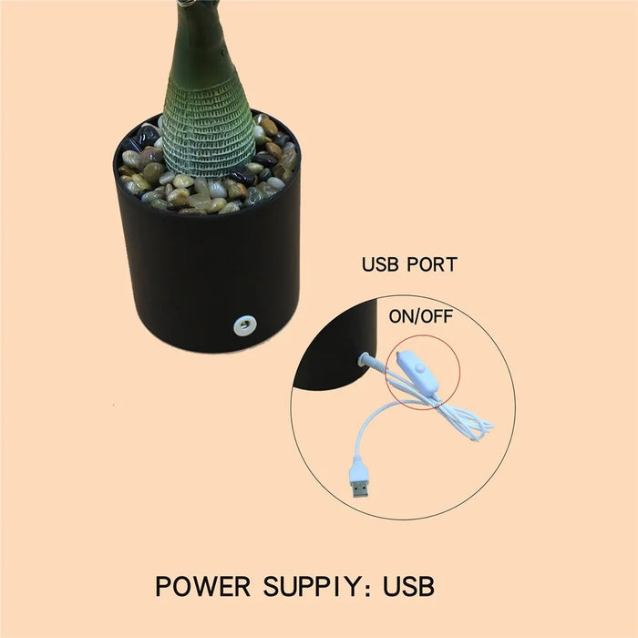 LED Night Light Imitation Plant Light Bonsai Bedroom Home Decoration Light - Money Tree - 4