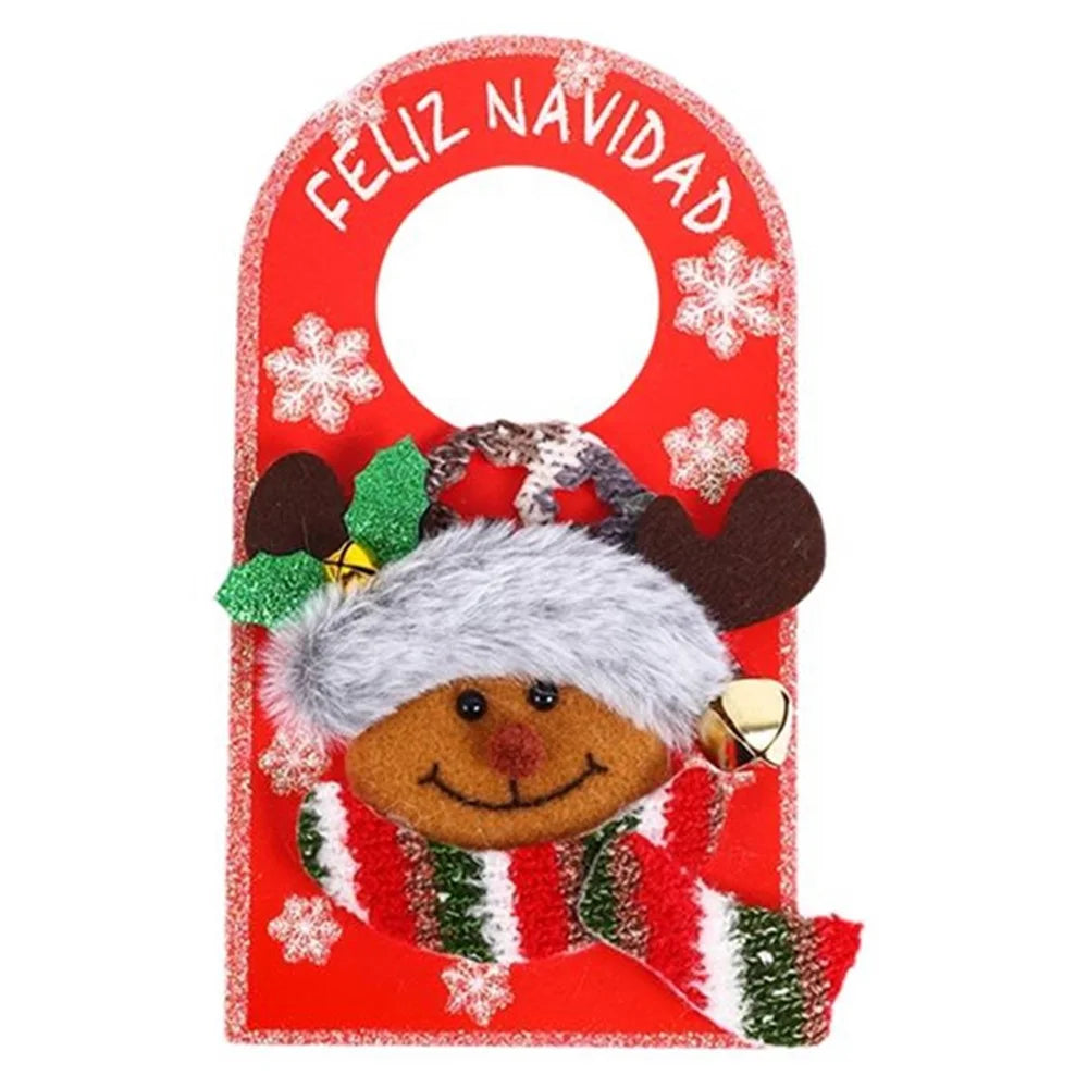 Christmas Door Handle Ornament Xmas Hotel Mall Home Door Handle Hanging Decoration - Reindeer - 1
