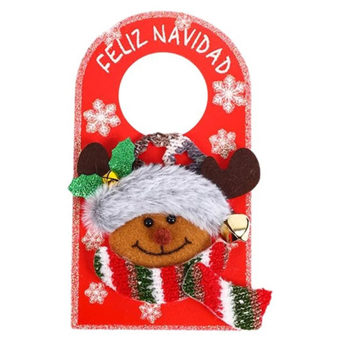 Christmas Door Handle Ornament Xmas Hotel Mall Home Door Handle Hanging Decoration - Reindeer - 1