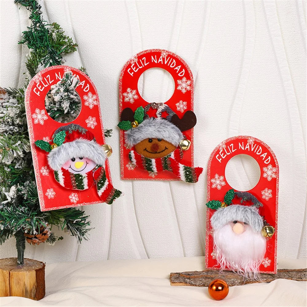 Christmas Door Handle Ornament Xmas Hotel Mall Home Door Handle Hanging Decoration - Reindeer - 3