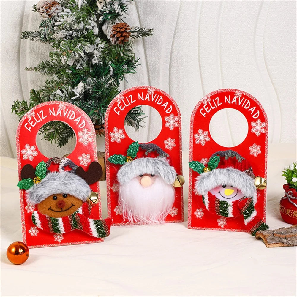 Christmas Door Handle Ornament Xmas Hotel Mall Home Door Handle Hanging Decoration - Reindeer - 4