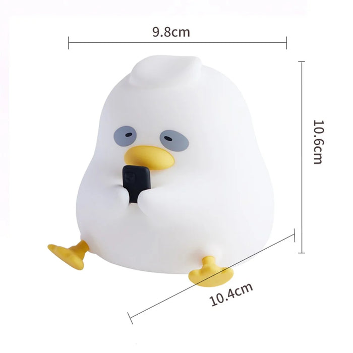 A017 Dark Circle Duck Silicone Night Light Three Brightness Adjustment Bedside Lamp - 7