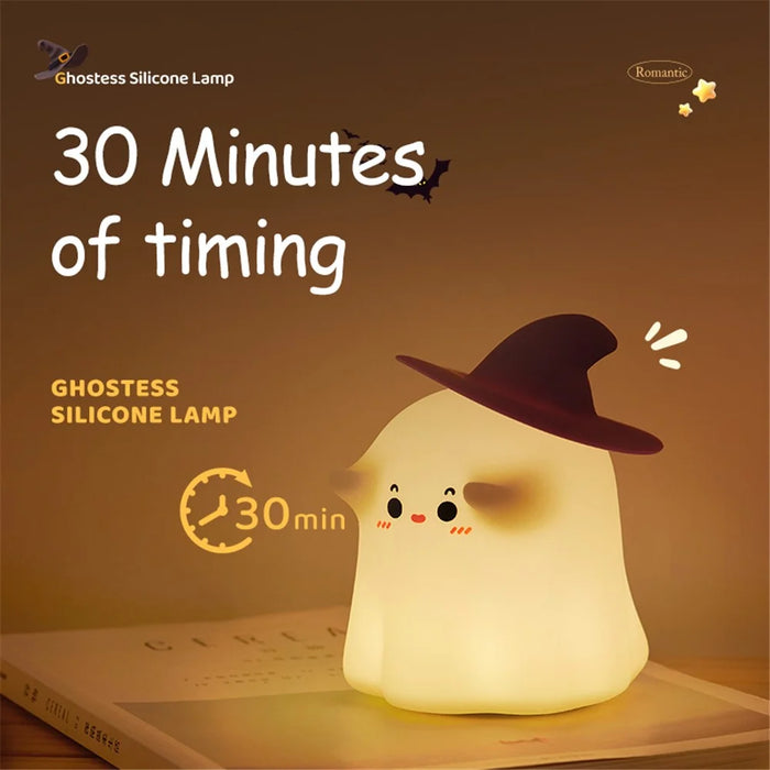 A020 Cartoon Ghostess Magician Silicone Night Light Decompression Bedside Sleeping Night Lamp - 3